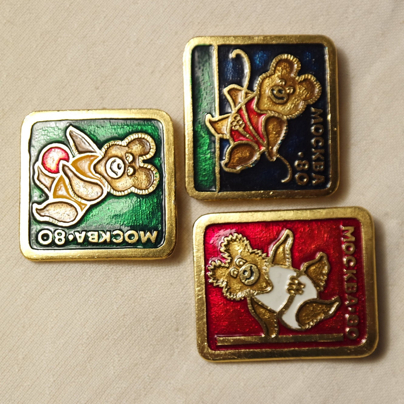 Soviet bear pin Moscow Olympics 1980 sports pins pins set of