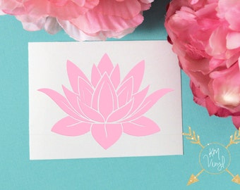 Lotus Flower Vinyl Decal, Laptop Car Decal