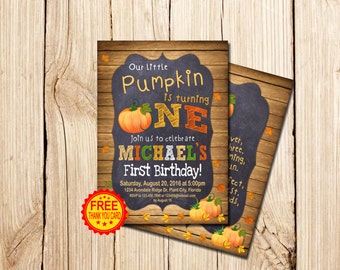 PUMPKIN INVITATION, Pumpkin Patch Birthday Invitation, Fall Birthday Invitation, Chalkboard, Pumpkin Patch, Pumpkin Birthday Invitation