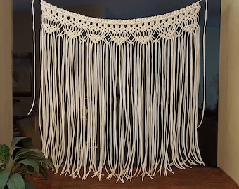 Macrame Wall Hanging Large Bohemian Window Covering Wedding Arch Backdrop Headboard Curtain "Devotion"