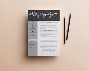 Resume template, professional resume template, teacher resume, resume template word, chic resume, curriculum vitae, cv template, references