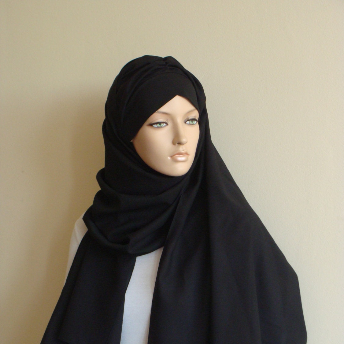 Stylish black Turban Hijab  ready  to wear  hijab  chapel