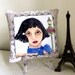 SMALL Le FRENCH KISS pillow, hand painted pillow, Paris, linen, eiffel tower, French quote, Paris love, certificate of authenticity