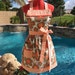 Amy Butler Apron, Womens Aprons, Plus Size, Retro Style with Towel Loop, Kitchen, Full, Morning Glory Lotus
