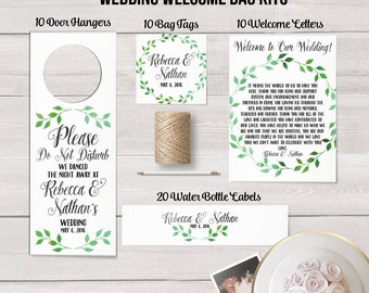 Wedding Welcome Bag Kit, Destination Wedding, Hotel Welcome Bag, Wedding Favor, Guest Welcome Bag, Out of Town Bag, Watercolor Wedding Decor