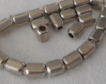 Set of 25 Vintage Coin Silver Small Rectangle Beads