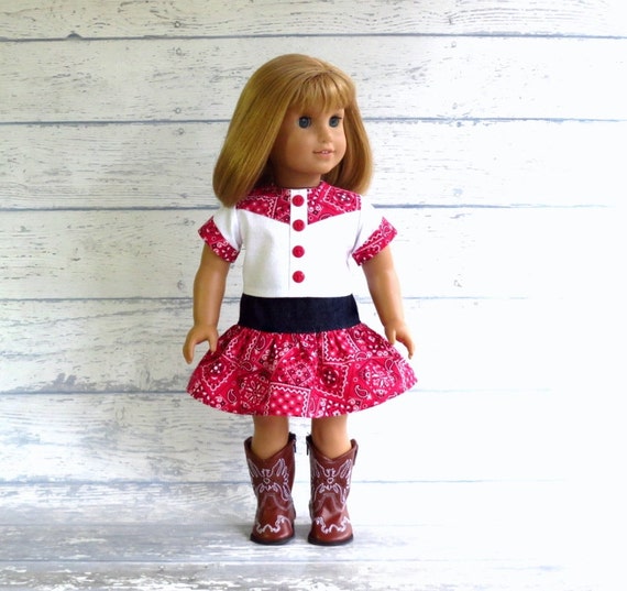 American Girl Doll Country Western Top and by SewFunDollClothes