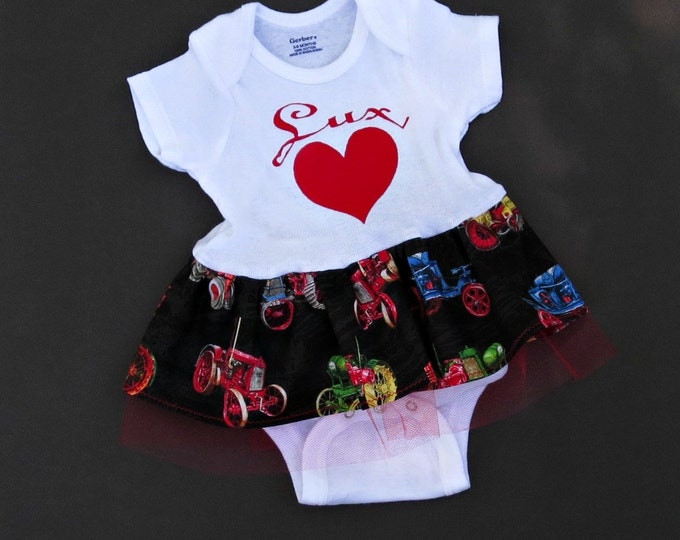 Personalized Onesies Baby Girl - Baby Girl Tutu Dress - Farm Birthday Party - Tractor Birthday - Baby Gifts - Baby Girl Birthday Dress