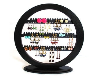 earring holder , storage and organization, earring organizer , Jewelry rack , display , round earring stand