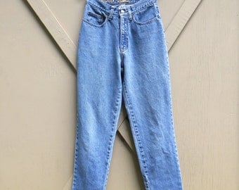 80s vintage Express High Waist Faded Stone Wash Denim Skinny Jeans / Express Jeans