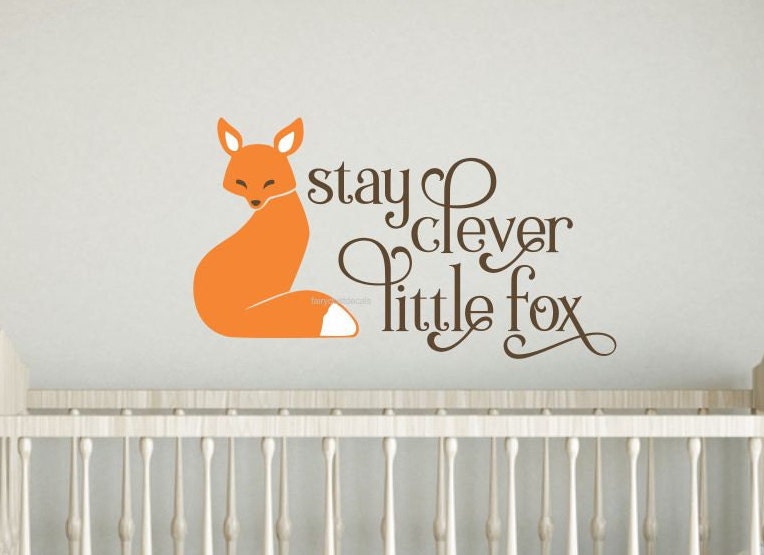 Fox wall decal stay clever little fox baby nursery wall