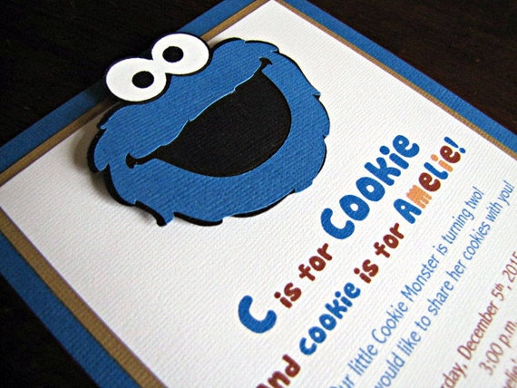Cookie Monster Invitations Personalized 8