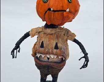 Halloween Art Doll Pumpkin Head