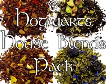 Hogwarts House Blends Pack- Gryffindor, Slytherin, Hufflepuff, Ravenclaw, dessert tea, Harry Potter gift, fandom tea, witches and wizards