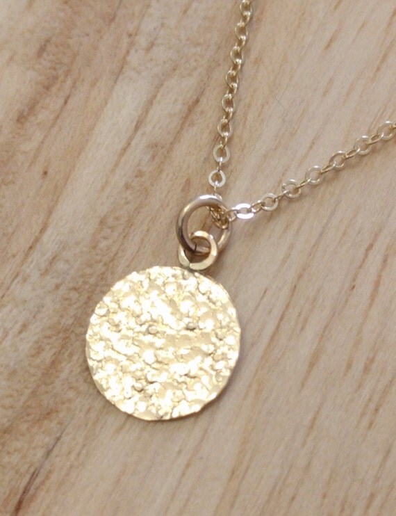Dainty Gold Necklace Gold Circle Necklace by StellaSalvador