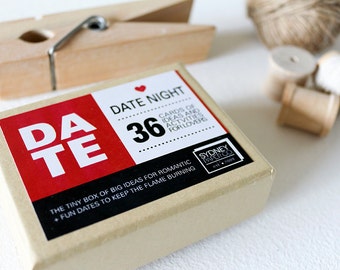 Date Night Cards ~ Gift Box with Big Ideas for fun + romantic date nights ~ Date Night Jar ~ Valentine's Day, Anniversary, Birthday, Wedding