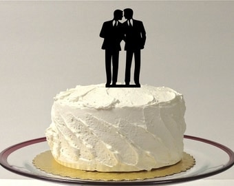 MADE In USA, Gay Wedding Cake Topper Same Sex Cake Topper Gay Cake Topper Gay silhouette Homosexual Wedding Cake Topper For Men Gift