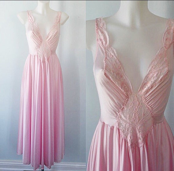 Vintage Pink Nightgown Olga Pink Nightgown Vintage