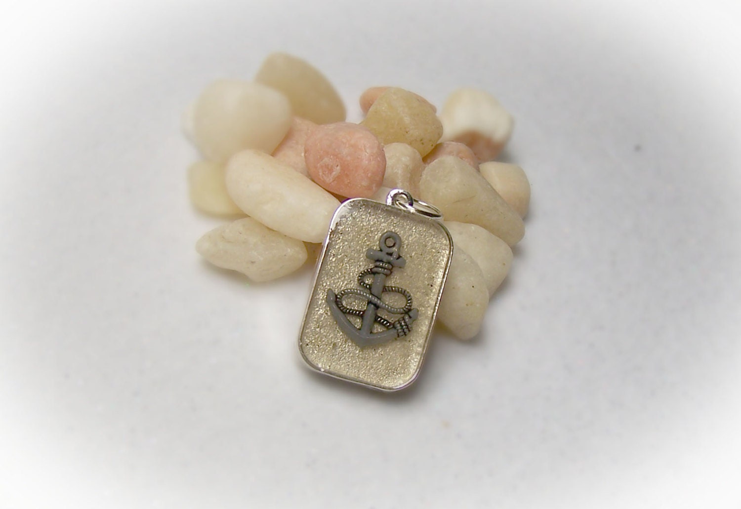 Beach Sand Jewelry White Sand Pendant Double Sided Pendant