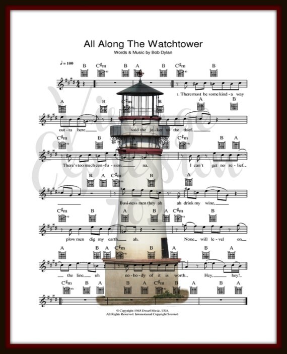 Bob Dylan All Along the Watchtower on by VintageExpression702