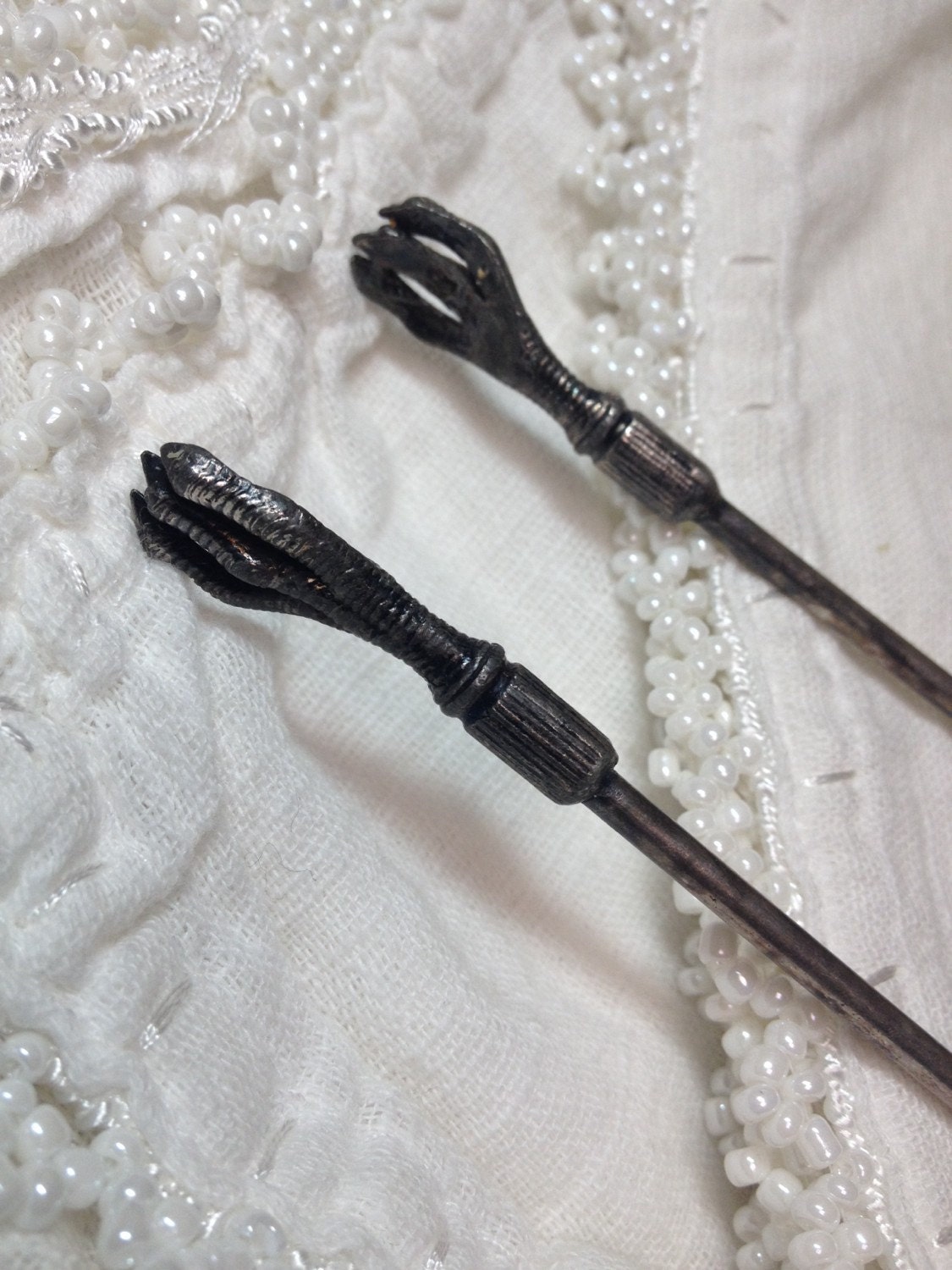 Vintage Bird Claw Tongs for Ice or Sugar Cube Metal Serving 5080