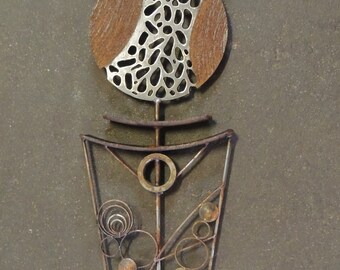 Zen, metal garden sculpture, MADE TO ORDER, garden art, reclaimed steel sculpture, outdoor metal sculpture, industrial art, rock garden