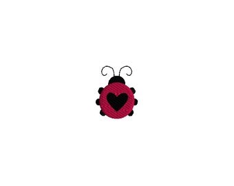 Mini Valentine Ladybug Machine Embroidery Design-INSTANT DOWNLOAD