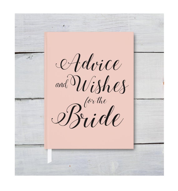 Custom Bridal Shower Guest Book Advice Book for Brides Blush