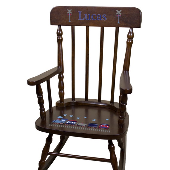 Personalized Train Rocking Chair Boys Custom Rocker Childrens