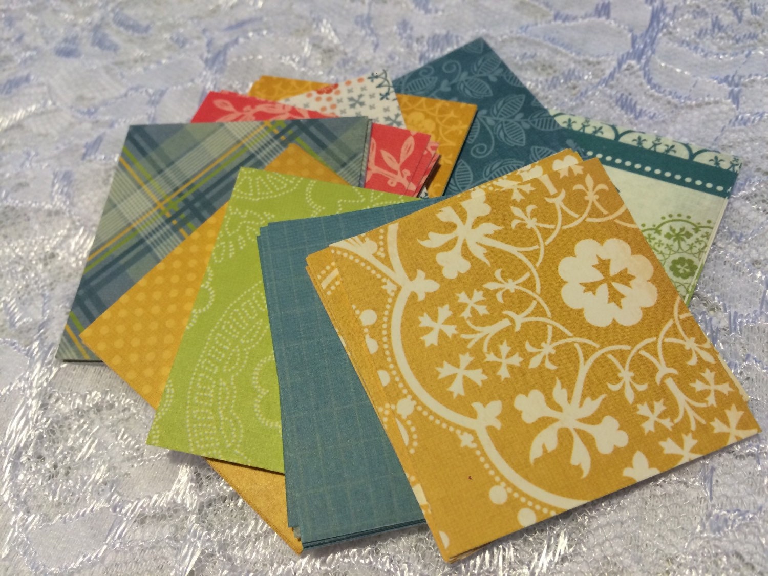 Counrty Print Cardstock Squares Scrapbooking or Card Making