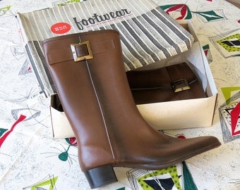 vintage rubber boots with buckles