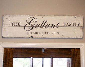 Rustic Family Established Sign - Personalized
