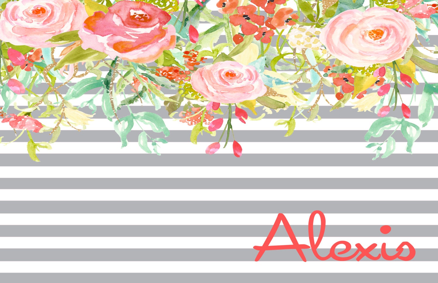 50 Personalized Paper Placemats Custom Floral Paper Placemats