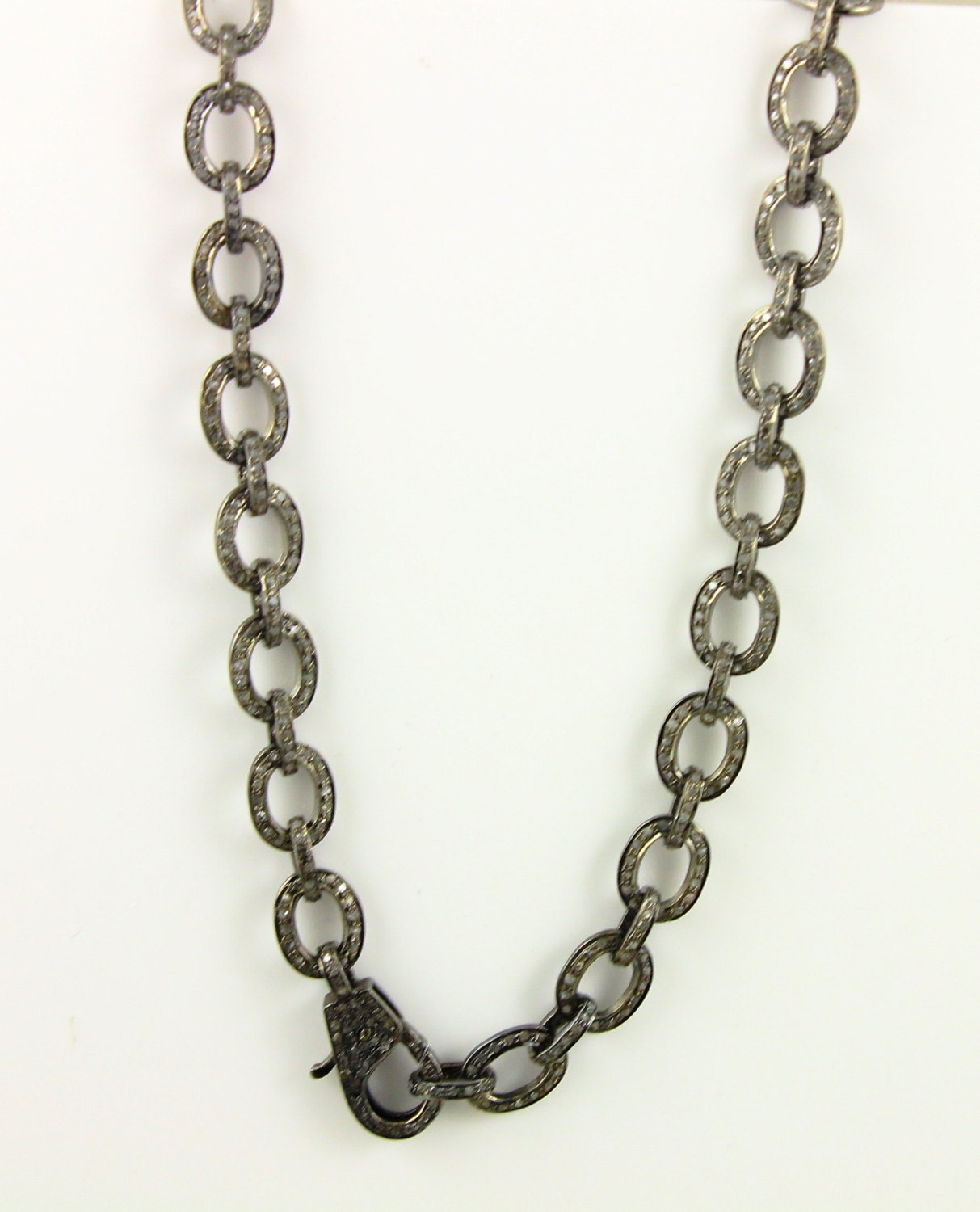 Pave Diamond Chain Pave link Chain Pave Diamond Necklace w/