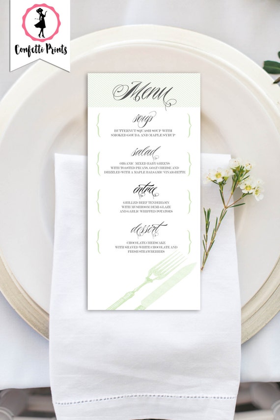 Wedding Menu Card | Wedding Menu | Printable Menu | Vintage Wedding | Calligraphy Menu | Handlettered Menu - VINTAGE Il_570xn