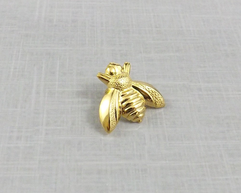 24K Gold Bee Lapel Pin Bee Tie Tack Bee Pin Gold Bee