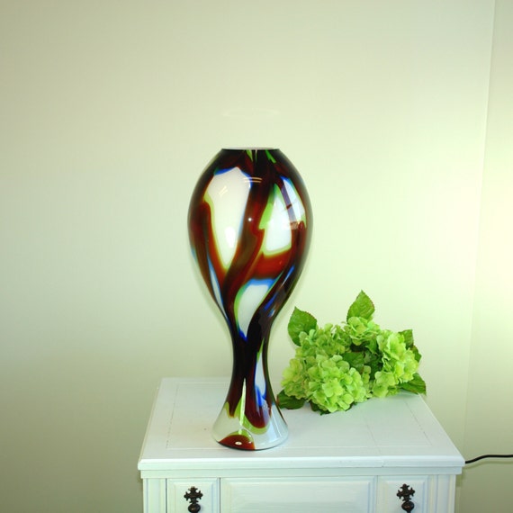 glass vase hand blown glass vases made in Poland Makora black