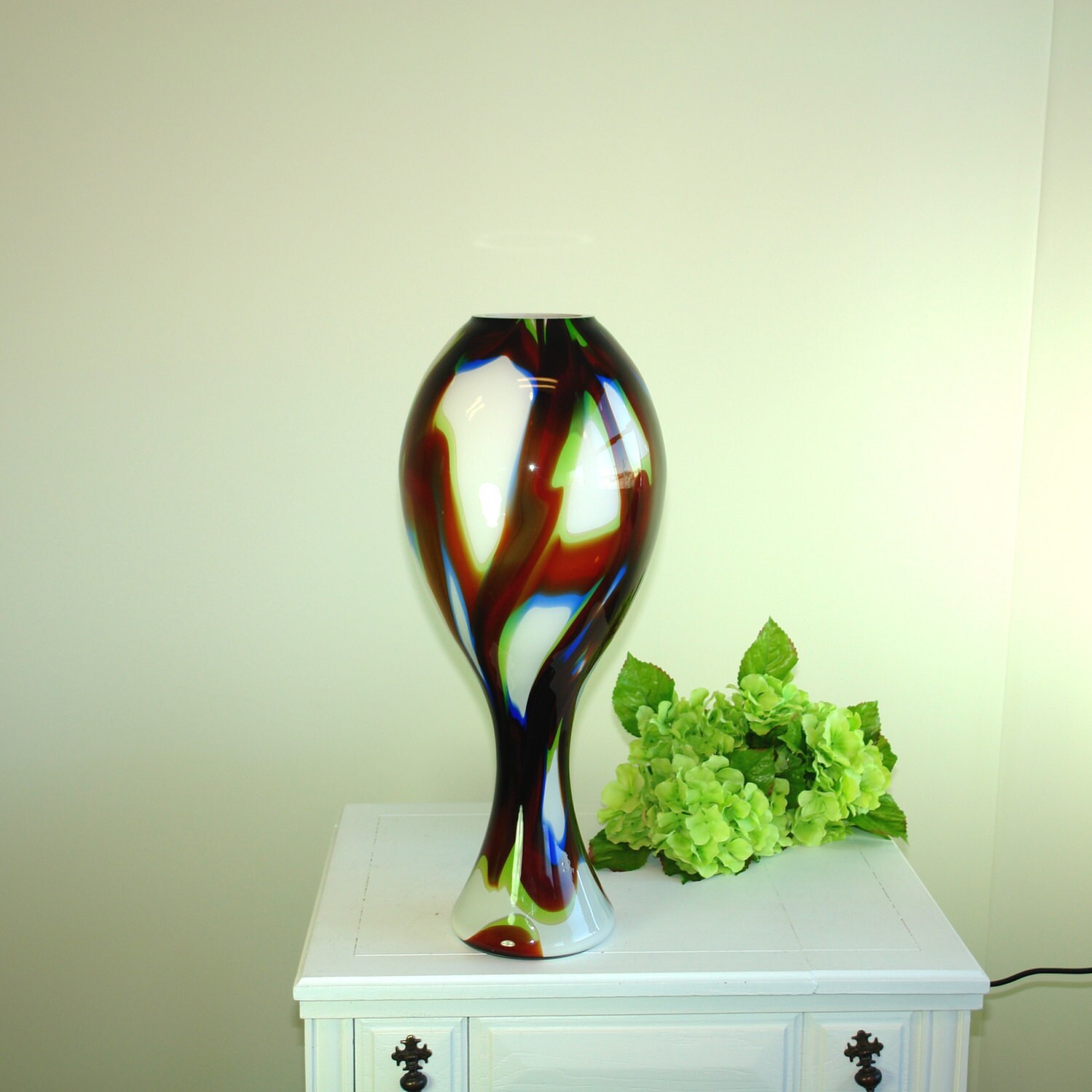 glass vase hand blown glass vases made in Poland Makora black