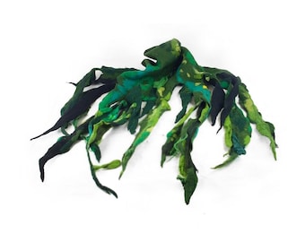 Green Scarf Designer Scarf Felt scarf Nunofelt Scarf Felt Wrap wearable art Felt Wrap Nunofelt Shawl Scarves Silk Eco scarf shawl Fiber Art