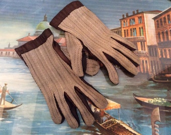 Vintage Driving Gloves - Leather Ladies Gloves - Tan Brown Winter Gloves - Winter accessories
