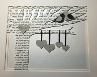 Wedding Gift, First Anniversary Gift, Personalized Wedding Gift, Anniversary Gift, Paper Gift - First Dance Song Lyrics 3D Paper Tree