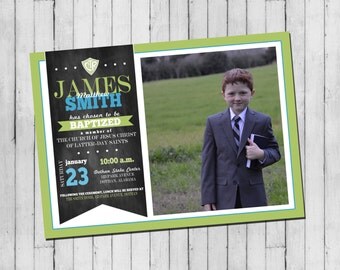 CTR Boy Baptism Invitation | LDS Baptism Invitation | Choose the Right Invitation | Baptism Invitation