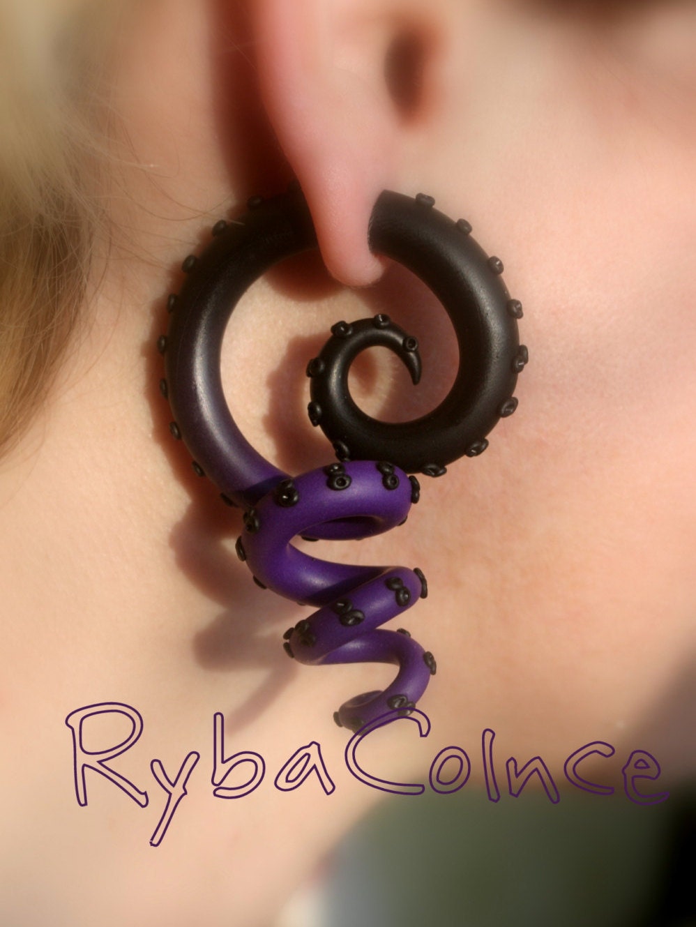 Fake ear tentacle gauge Faux gauge/Gauge earrings/Tentacle