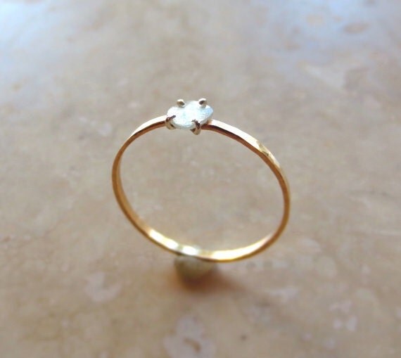 Rose Cut Diamond Slice Ring Simple Diamond by AlisonTitusJewelry