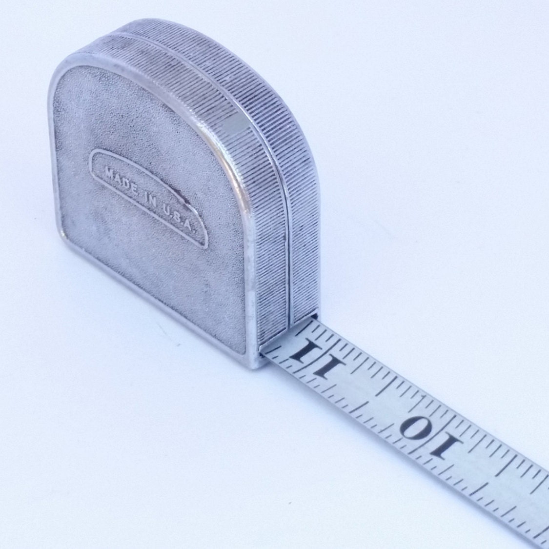 Vintage Measuring Tape, Tape Measure, Evans White Tape, USA Made, 10