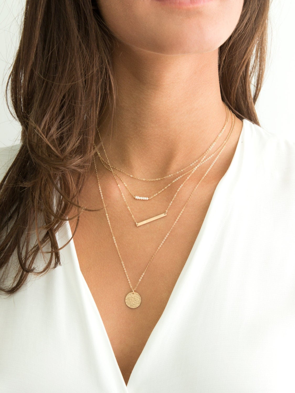 Layered and Long Necklaces / Sterling Silver Rose Gold Gold