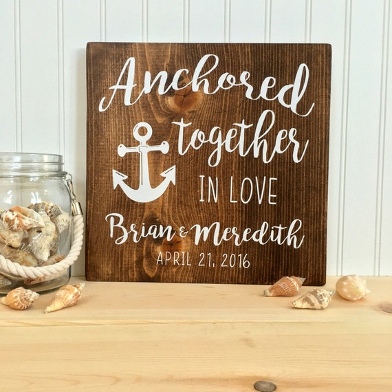 Wedding Sign / Anchored In Love / Nautical Decor