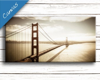 Golden Gate Bridge art, Large Canvas art, San Francisco canvas, Coastal art, Home decor wall art, Living room decor // Golden Gate Bridge