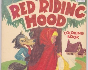 1960s Modern Promotions Little Red Riding Hood UNUSED Vintage Coloring Book 29076