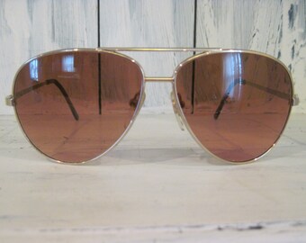 Vintage Corning Optics Serengeti Drivers double bridge aviator style sunglasses for men, red glass lenses retro accessories gift ideas